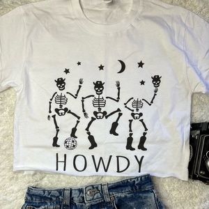 HOWDY Skeleton Crop Tee | Womens crop tee